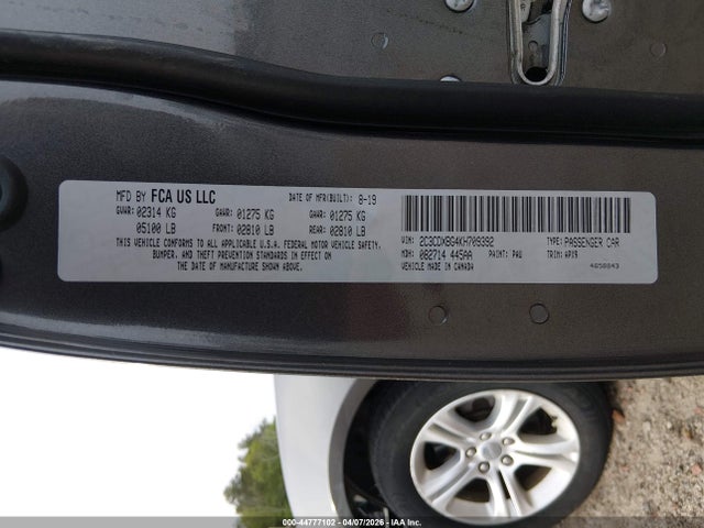 Aukcja sprzedaży 2019 Dodge Charger Sxt Rwd, vin: 2C3CDXBG4KH709392, numer aukcji: 44777102