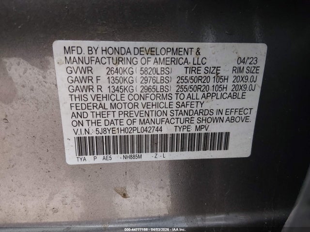 Продаж на аукціоні авто 2023 Acura Mdx A-spec, vin: 5J8YE1H02PL042744, номер лоту: 44777158