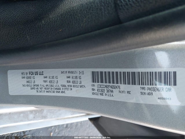 Продаж на аукціоні авто 2015 Chrysler 200 Limited, vin: 1C3CCCAB2FN692476, номер лоту: 44777203