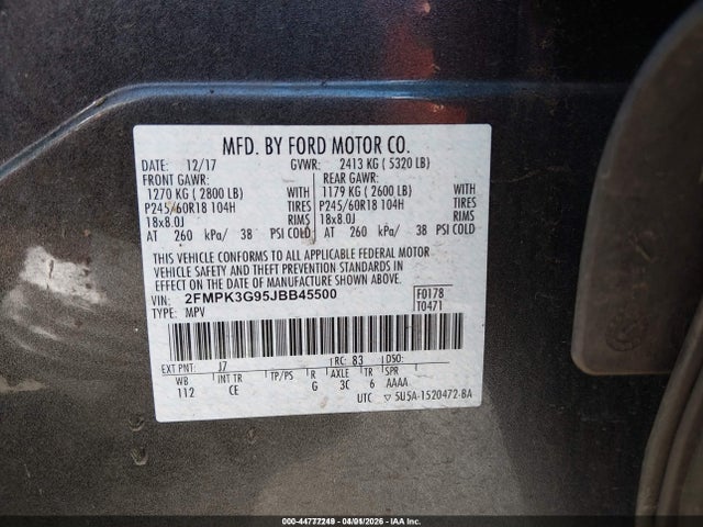 Ford EDGE SE 2018 2FMPK3G95JBB45500 Image 9