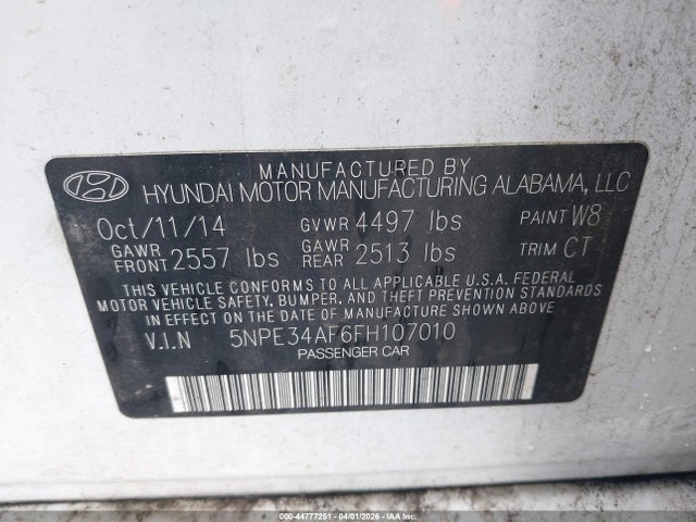 5NPE34AF6FH107010 Hyundai Sonata Sport