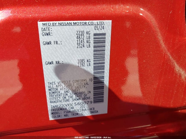 1N4CZ1CVXSC560079 Nissan Leaf Sv Plus