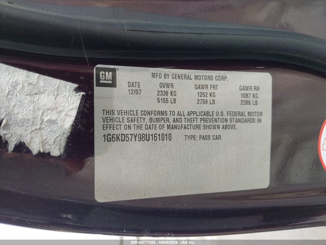 2008 CADILLAC DTS 1G6KD57Y98U161010 Photo 8