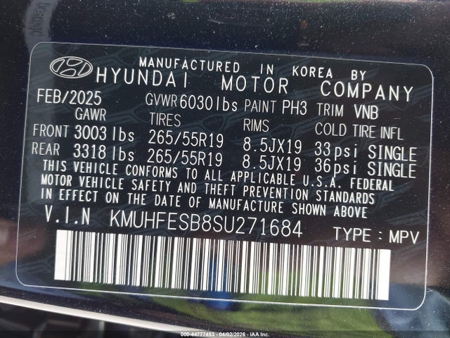 KMUHFESB8SU271684 Genesis Gv80 2.5t Standard Awd