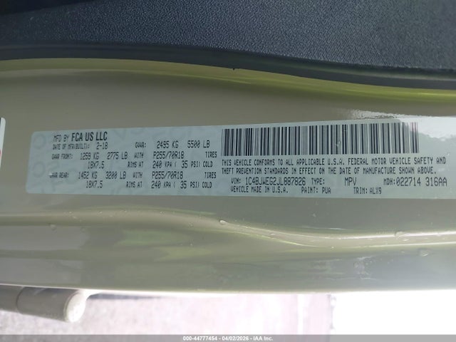 2018 JEEP WRANGLER JK UNLIMITED 1C4BJWEG2JL887826 Photo 8