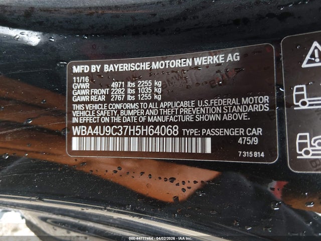 Aukcja sprzedaży 2017 Bmw 430i Xdrive, vin: WBA4U9C37H5H64068, numer aukcji: 44777464