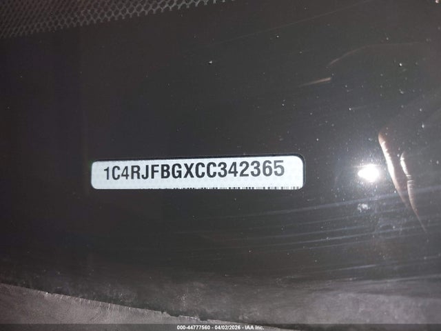 44777560 :رقم المزاد ، 1C4RJFBGXCC342365 vin ، 2012 Jeep Grand Cherokee Limited مزاد بيع