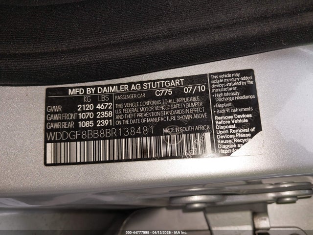 Продаж на аукціоні авто 2011 Mercedes-benz C 300 Luxury 4matic/sport 4matic, vin: WDDGF8BB8BR138481, номер лоту: 44777595
