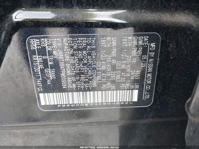 Продажа на аукционе авто 2023 Nissan Rogue Sv Fwd, vin: JN8BT3BA7PW009684, номер лота: 44777629