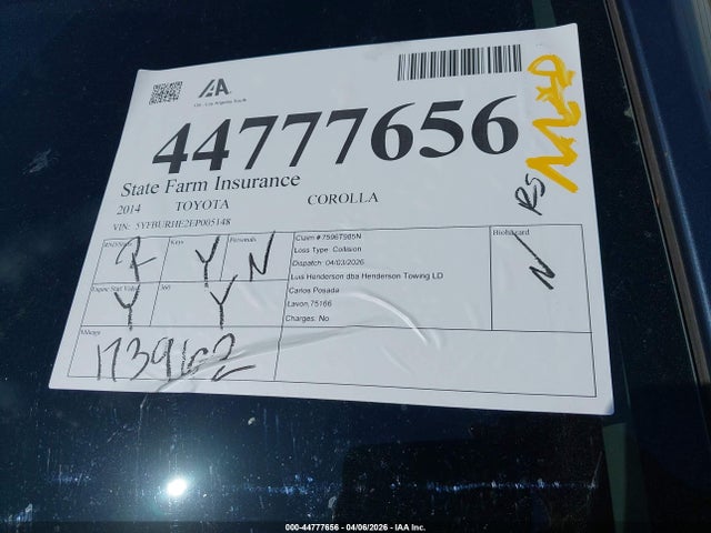 Toyota Corolla S Plus 2014 5YFBURHE2EP005148 Image 17