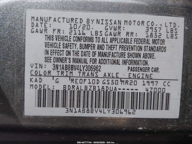 Nissan Sentra S Xtronic Cvt 2020 3N1AB8BV4LY306962 Image 9