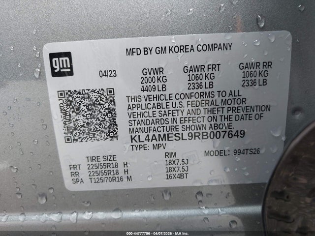 Продажа на аукционе авто 2024 Buick Encore Gx Sport Touring Awd, vin: KL4AMESL9RB007649, номер лота: 44777796