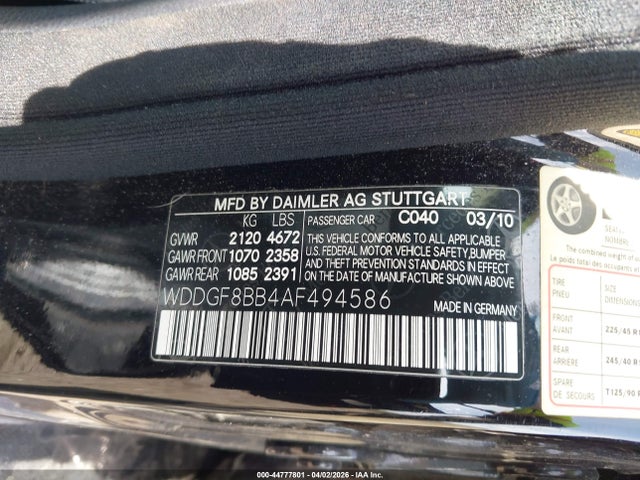 Продаж на аукціоні авто 2010 Mercedes-benz C 300 Sport 4matic, vin: WDDGF8BB4AF494586, номер лоту: 44777801
