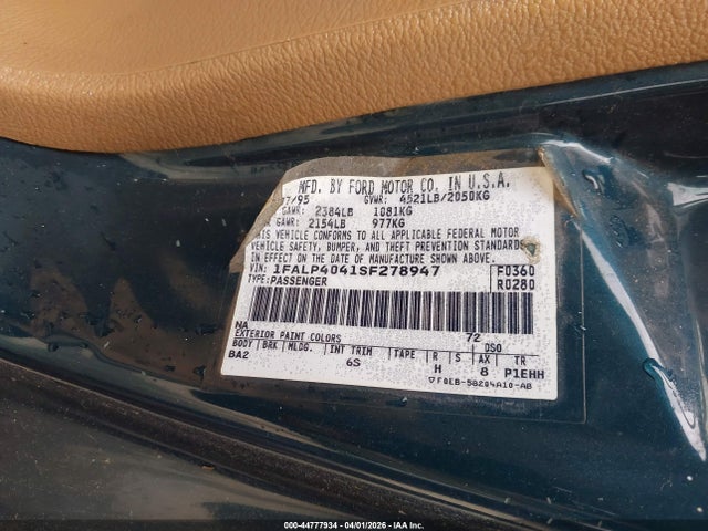 1995 FORD MUSTANG 1FALP4041SF278947 Photo 8