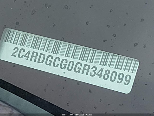 44777995 :رقم المزاد ، 2C4RDGCG0GR348099 vin ، 2016 Dodge Grand Caravan Sxt مزاد بيع