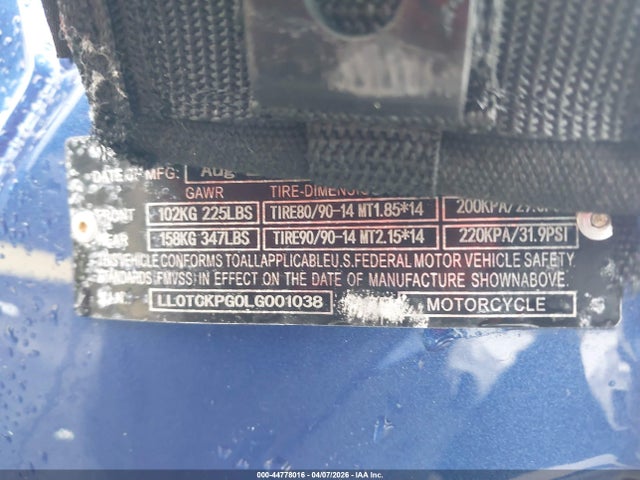 2021 YONGFU YN150T LL0TCKPG0LG001038 Photo 9