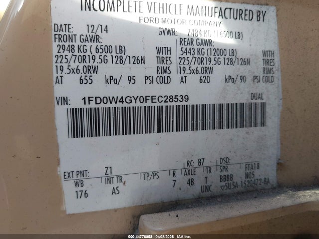 Ford F-450 Chassis Xl 2015 1FD0W4GY0FEC28539 Image 9