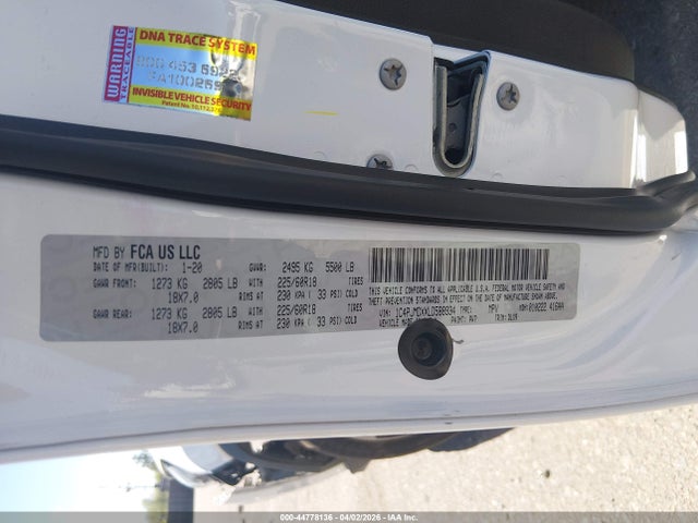 2020 Jeep Cherokee Limited 4x4 მანქანა იყიდება აუქციონზე, vin: 1C4PJMDXXLD588934, აუქციონის ნომერი: 44778136
