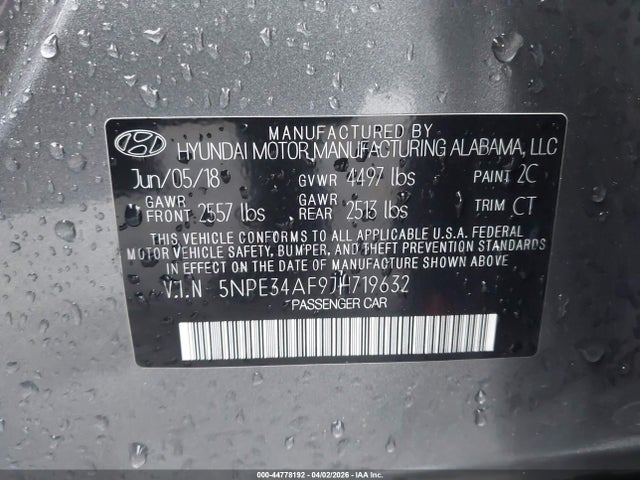 Продаж на аукціоні авто 2018 Hyundai Sonata Limited, vin: 5NPE34AF9JH719632, номер лоту: 44778192