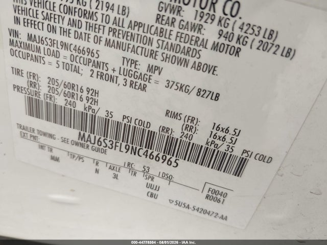 2022 FORD ECOSPORT MAJ6S3FL9NC466965 Photo 8