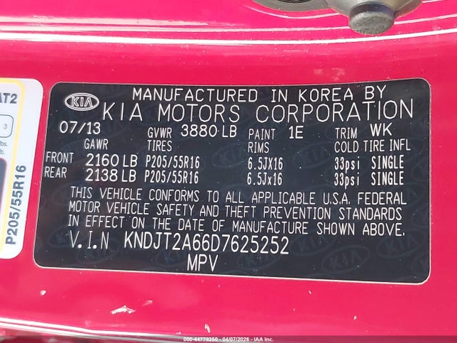 Продаж на аукціоні авто 2013 Kia Soul +, vin: KNDJT2A66D7625252, номер лоту: 44778350