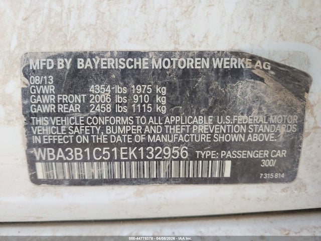 Продаж на аукціоні авто 2014 Bmw 320i, vin: WBA3B1C51EK132956, номер лоту: 44778378