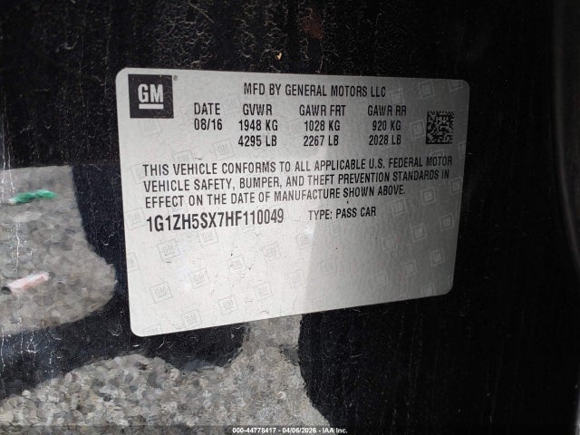 1G1ZH5SX7HF110049 Chevrolet Malibu Premier