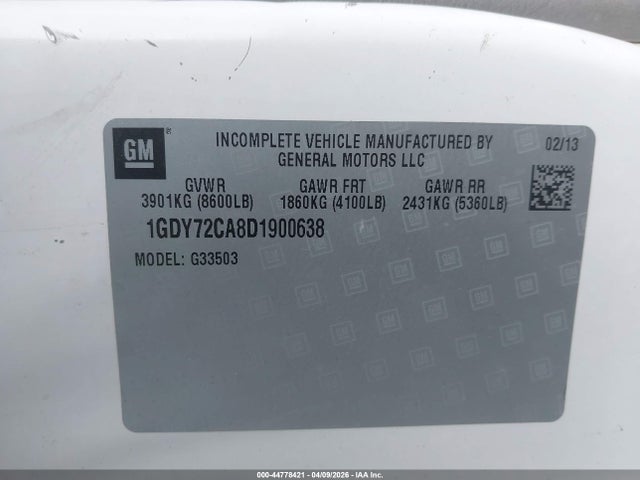 Aukcja sprzedaży 2013 Gmc Savana Cutaway 3500, vin: 1GDY72CA8D1900638, numer aukcji: 44778421