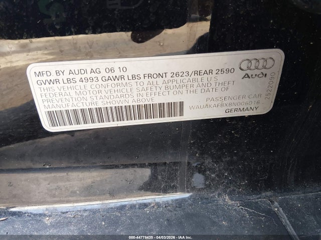 Продаж на аукціоні авто 2011 Audi A6 3.2 Premium, vin: WAUAKAFBXBN006016, номер лоту: 44778435