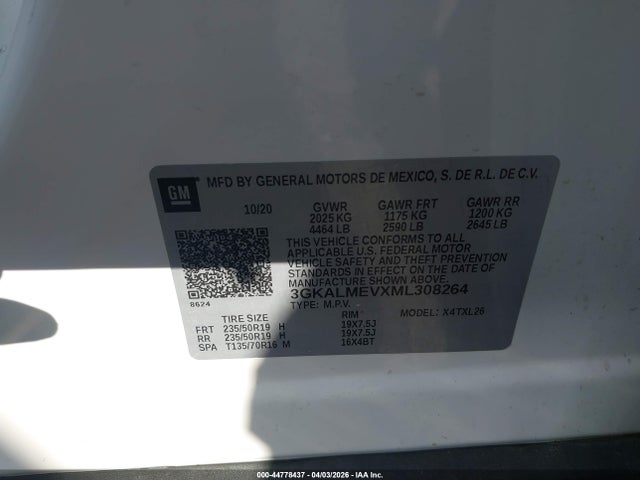 Продаж на аукціоні авто 2021 Gmc Terrain Fwd Sle, vin: 3GKALMEVXML308264, номер лоту: 44778437