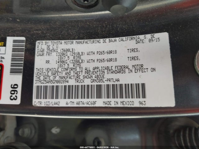 3TMGZ5AN5GM002894 Toyota Tacoma Limited