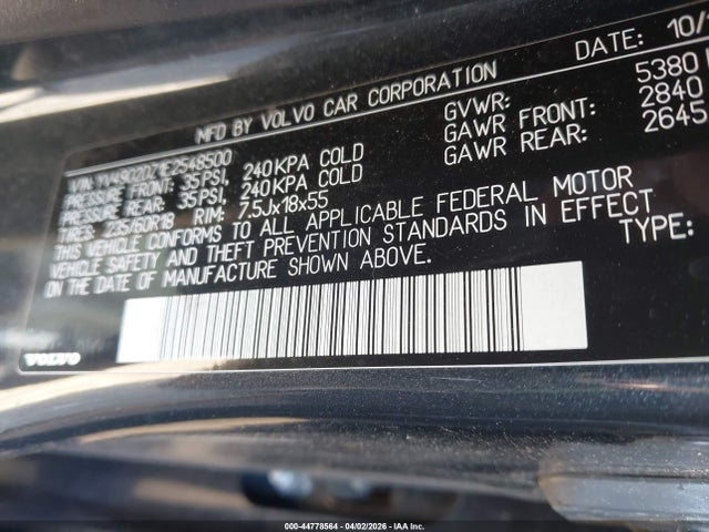 2014 VOLVO XC60 YV4902DZ1E2548500 Photo 8