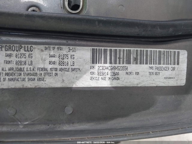 Aukcja sprzedaży 2011 Chrysler 300, vin: 2C3CA4CG0BH523550, numer aukcji: 44778575