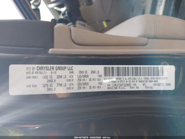 Aukcja sprzedaży 2015 Jeep Grand Cherokee Overland, vin: 1C4RJFCGXFC629093, numer aukcji: 44778576