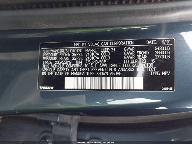 2018 VOLVO XC60 YV4102RL3J1040420 Photo 8