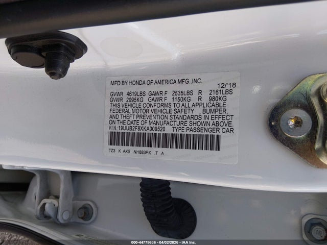 Продаж на аукціоні авто 2019 Acura Tlx Advance Pkg, vin: 19UUB2F8XKA009520, номер лоту: 44778636
