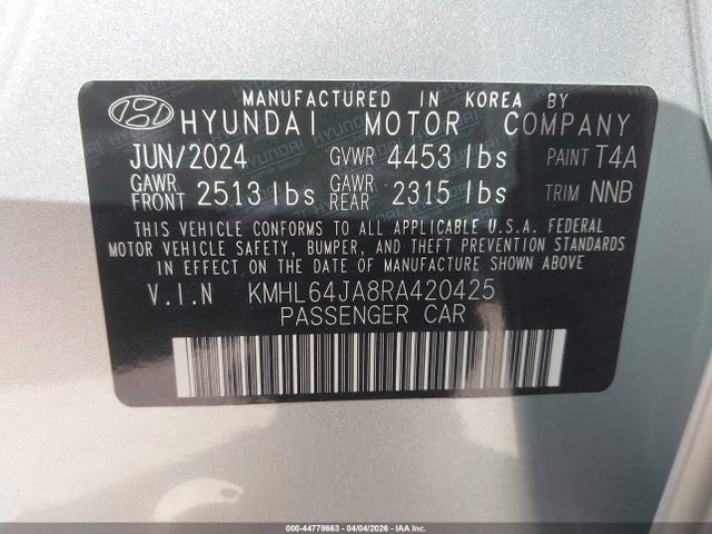 KMHL64JA8RA420425 Hyundai SONATA SEL