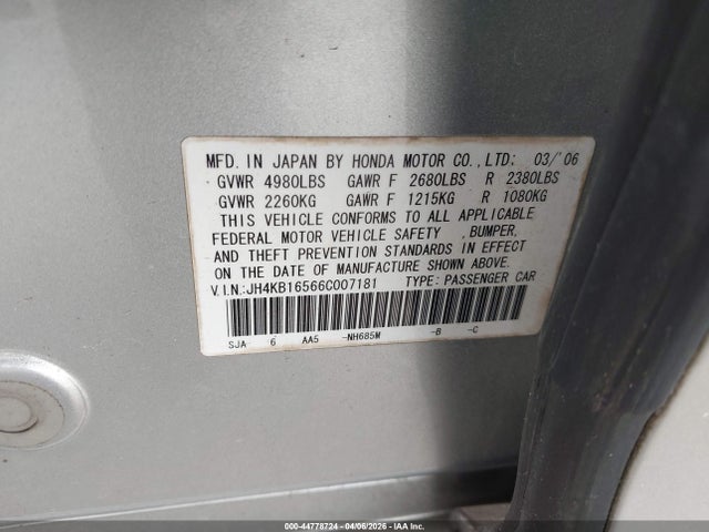 2006 ACURA RL JH4KB16566C007181 Photo 8