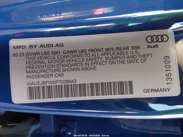 WAUEJBFW0P7006843 Audi E-tron Gt Prestige Quattro