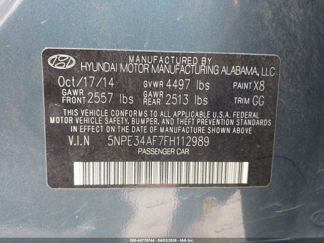 Aukcja sprzedaży 2015 Hyundai Sonata Sport, vin: 5NPE34AF7FH112989, numer aukcji: 44778744