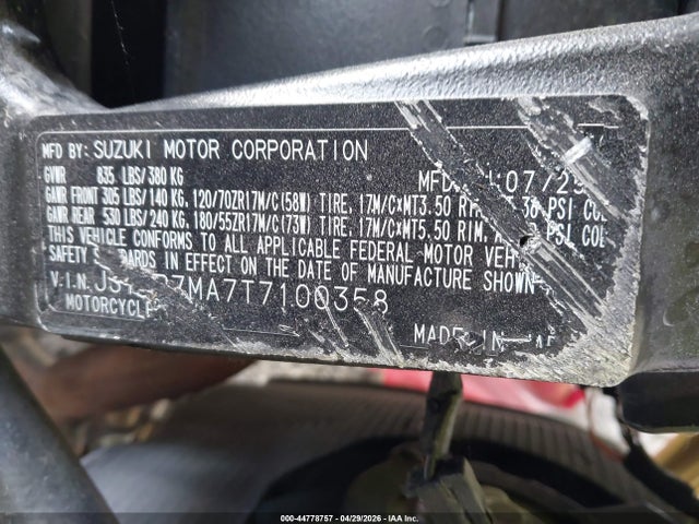 Suzuki GSX-R750 2026 JS1GR7MA7T7100358 Image 10