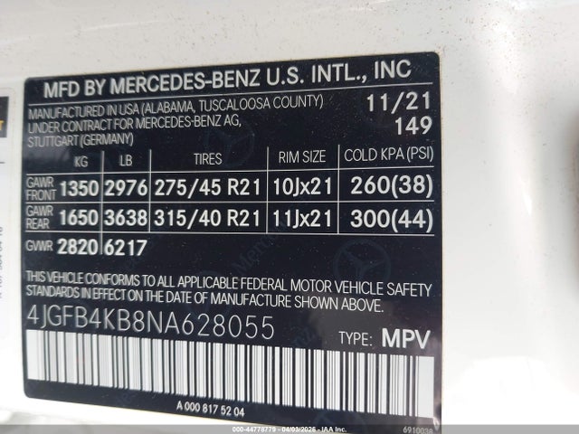 Продаж на аукціоні авто 2022 Mercedes-benz Gle 350 4matic, vin: 4JGFB4KB8NA628055, номер лоту: 44778779