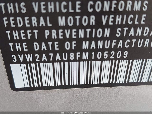 Aukcja sprzedaży 2015 Volkswagen Golf Tdi Sel 4-door, vin: 3VW2A7AU8FM105209, numer aukcji: 44778782