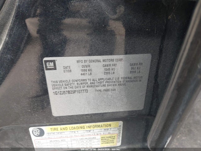 Aukcja sprzedaży 2009 Chevrolet Malibu Lt, vin: 1G1ZJ57B29F107773, numer aukcji: 44778786