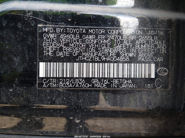 JTHCZ1BL9HA004858 Lexus Gs 350 F Sport