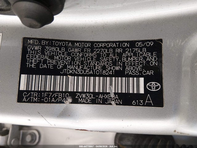 2010 TOYOTA PRIUS JTDKN3DU5A1018241 Photo 8