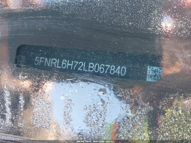 Aukcja sprzedaży 2020 Honda Odyssey, vin: 5FNRL6H72LB067840, numer aukcji: 44778918