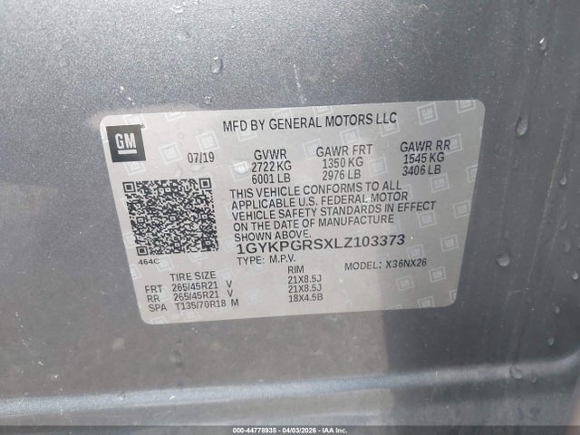 Продажа на аукционе авто 2020 Cadillac Xt6 Awd Sport, vin: 1GYKPGRSXLZ103373, номер лота: 44778935