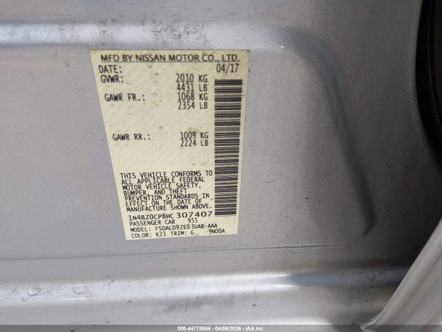 1N4BZ0CP8HC307407 Nissan LEAF SV