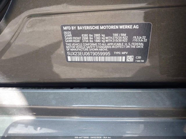 Продаж на аукціоні авто 2026 Bmw X5 Xdrive40i, vin: 5UX23EU06T9059995, номер лоту: 44778956